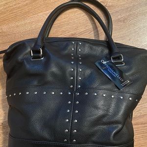 Black leather Tignanello tote